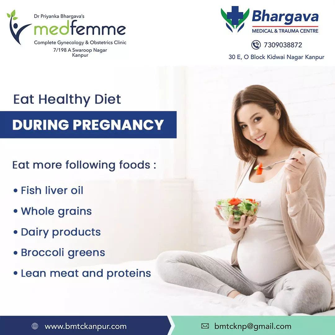 Nutritional counseling for pregnant women at Medfemme Clinic Kanpur.